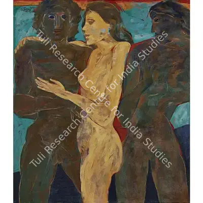 Das, Jatin (Artist). The Central Figure, 1989 | Painting, AG.Onl/30.03.23, 2023 · Asta Guru