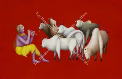 Manjit Bawa (Artist), Untitled (Krishna Fluting), 1995, Painting