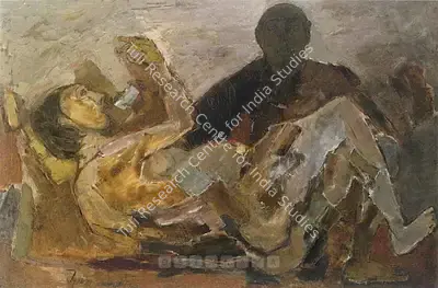 Tyeb Mehta (Artist), The Face, 1961, Painting
