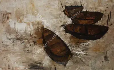 B. Prabha (Artist), Boats, 1964, Painting