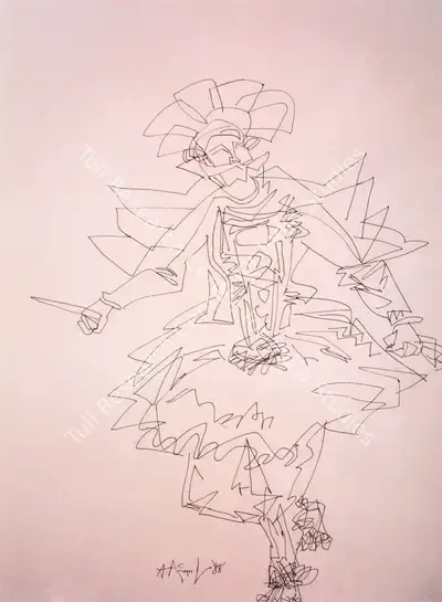 K.M. Adimoolam (Artist), Untitled, 1988, Drawing