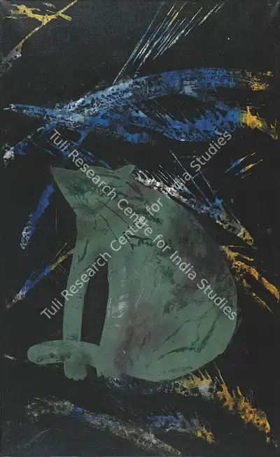 Subodh Gupta (Artist), The Cat, 1990, Painting