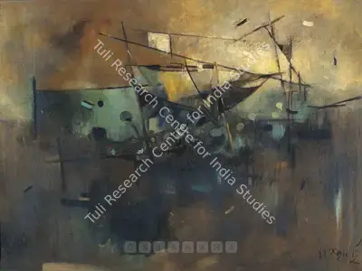 Ganesh Haloi (Artist), Fishing Net, 1969, Painting