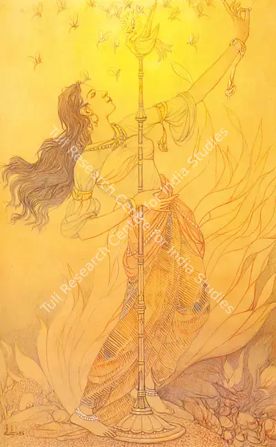 Ustad Allah Bukhsh (Artist), Deepak Raag, Painting
