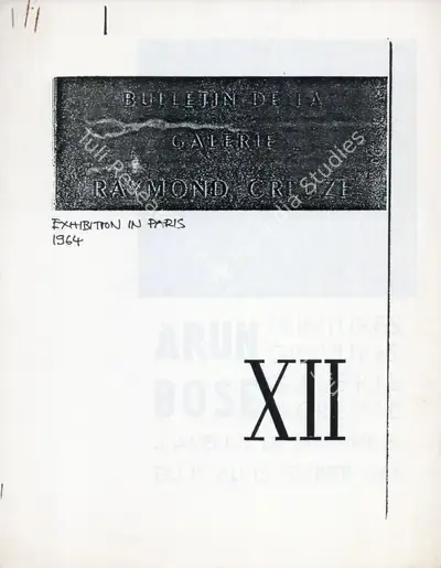 Arun Bose (Artist), Paintings and Engravings, 1964, Solo Exhibition Catalogue