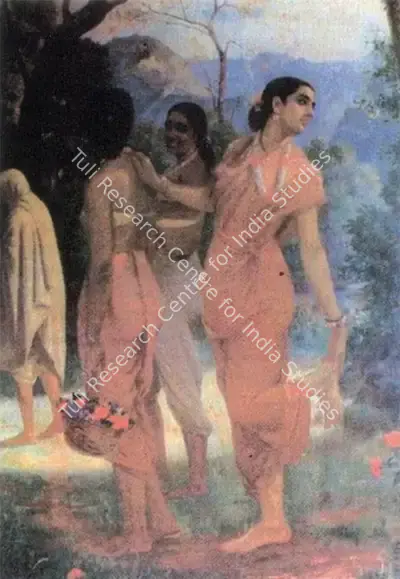 Raja Ravi Varma (Artist), Shakuntala Looks Back in Love, Oleograph