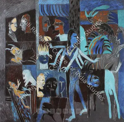 Subramanyan, K.G. (Artist). Odd Encounters. Oil on canvas, 1994 | Painting | FineArts | 00597932