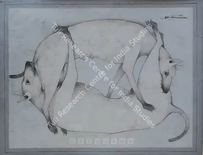 Lalu Prasad Shaw (Artist), Love, 1990, Painting