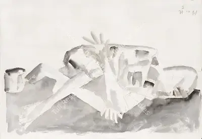 Somnath Hore (Artist), Untitled, 1981, Painting