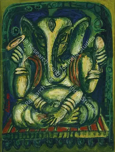 Rabin Mondal (Artist), Ganesha, 1988, Painting