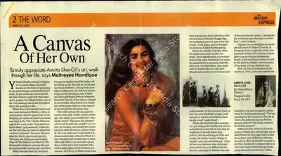 Maitreyee Handique (Reporter), A Canvas of Her Own, 2006, Newspaper Clipping