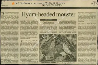 Samir Dasgupta (Reporter), Hydra-headed Monster, 2003, Newspaper Clipping