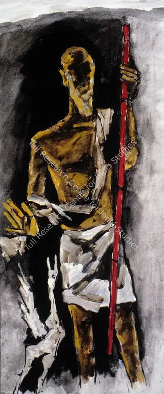 M.F. Husain (Artist), Untitled (Woman And Horses), 2002, Painting