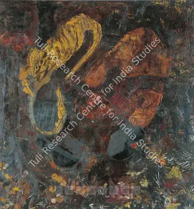 N.S. Bendre (Artist), Village Woman, 1945, Painting