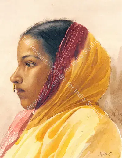 M.V. Dhurandhar (Artist), Maharashtrian Woman, Painting