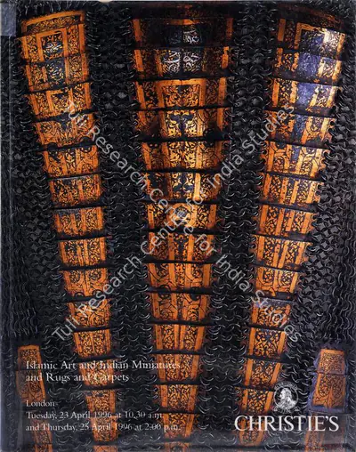 Christie's (Auction House), Islamic Art and Indian Miniatures and Rugs and Carpets, 1996, Auction Catalogue