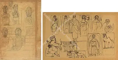 Jamini Roy (Artist), Sketch Of Christ Series, 1945, Drawing