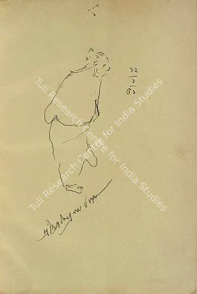 Tagore, Abanindranath (Artist). Abanindra Number Visvabharti Quarterly & Sketch 1942. Pen and ink, 1942 | Drawing | FineArts | 00371641