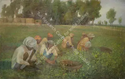 Ustad Allah Bukhsh (Artist), Untitled (Potato Harvest), 1968, Painting