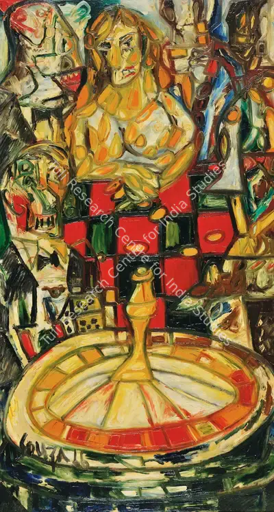Souza, F.N. (Artist). Chance, 1966 | Painting, Ch.NeY/21.03.12, 1966