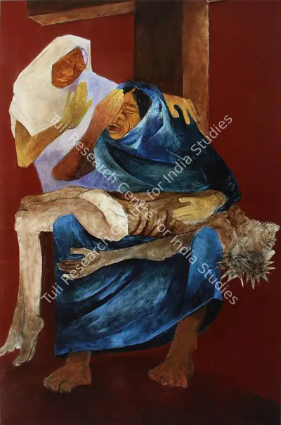 Khanna, Krishen (Artist). Pieta, n.d. | Painting, Sa.Onl/08.12.05
