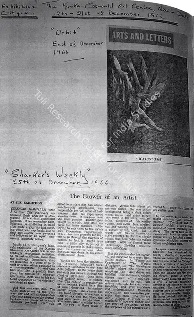Chitrangada (Writer), The Growth of an artist, 1966, Newspaper Clipping