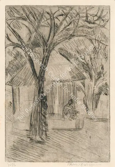 B.B. Mukherjee (Artist), Landscape, 1940, Graphic Art