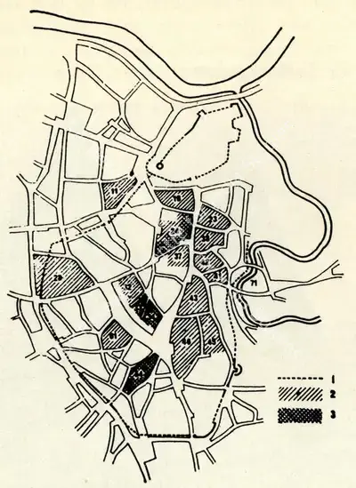 Unknown (Cartographer), Plan of the historicalcore of Vilnyus, Map