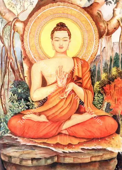 Dhirendranath Narayan (Artist), Buddha, 1940, Painting