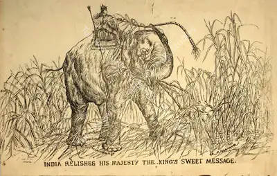 M.S. Sarma (Artist), India Relishes The King's Sweet Message, Political Propaganda