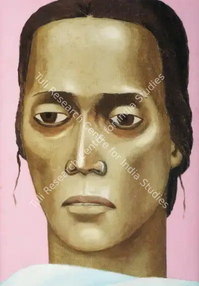 Sudhir Patwardhan (Artist), Girl With Nose Ring, 1980, Painting