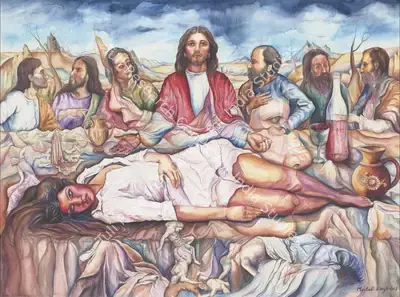 Meetali Singh (Artist), Untitled (The Last Supper), 2017, Painting