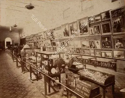 Shew Shankar Narayan (Photographer), Interior of the Jewellery Court and Picture Gallery - 2nd View, 1883, Antiquarian Photograph