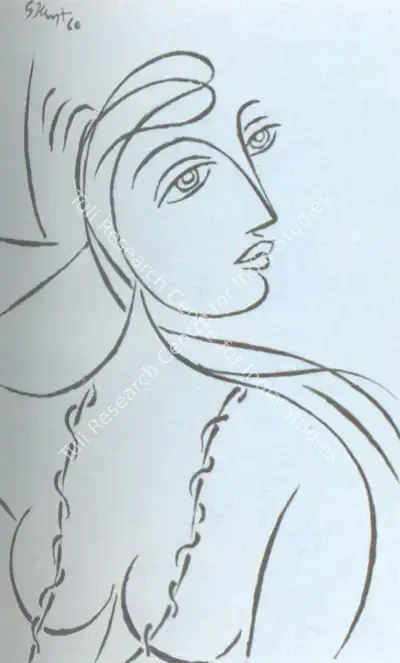 George Keyt (Artist), Radha, 1960, Drawing