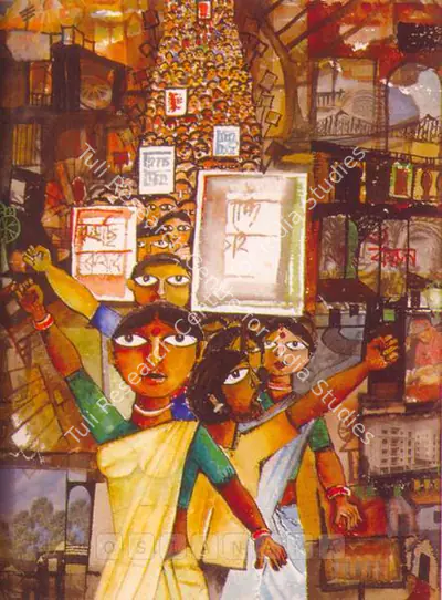 Ashish Gupta (Artist), Procession, Painting