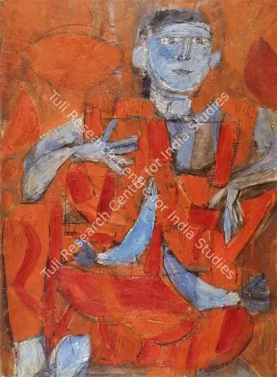 Subramanyan, K.G. (Artist). Seated Woman. Oil on Canvas, 1958 | K.G. Subramanyan, 2003 | Painting | FineArts | 00566311