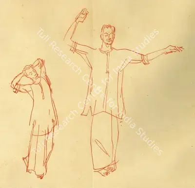 Shiavax Chavda (Artist), That by Lachhu Maharaj, Sketch
