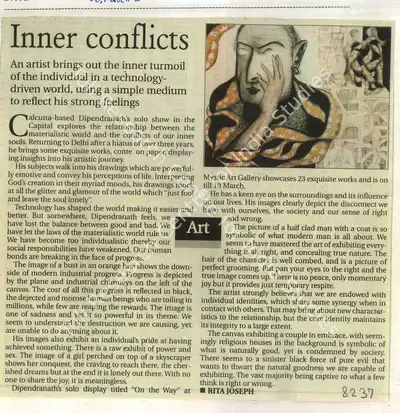 Rita Joseph (Reporter), Inner Conflicts, 2009, Newspaper Clipping