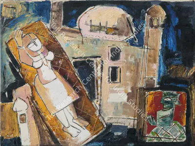 M.F. Husain (Artist), Untitled, 1955, Painting