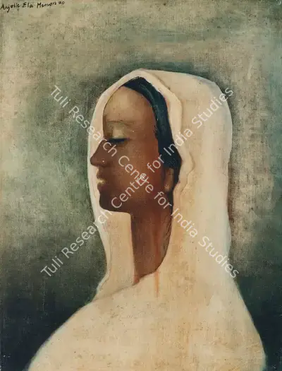 Anjolie Ela Menon (Artist), Portrait, 1980, Painting
