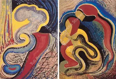 A.K. Haldar (Artist), The Vapour, 1944, Painting
