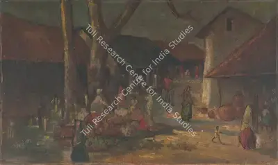Bendre, N.S. (Artist). Bazar. Oil on board, 1942 | Painting | FineArts | 00332025