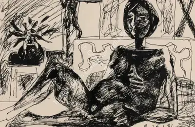 Somnath Hore (Artist), Untitled, 1981, Drawing