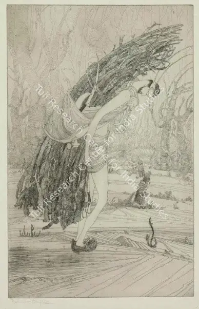 M.A.R. Chughtai (Artist), Untitled (Kashmiri Woodcutter), Graphic Art
