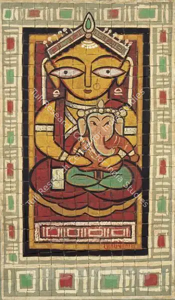 Studio of Jamini Roy (Artist), Devi, 1959, Painting