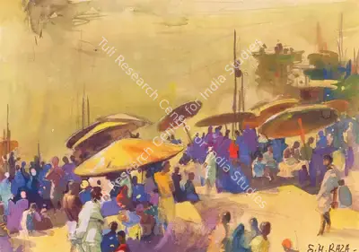 S.H. Raza (Artist), Untitled, 1945, Painting