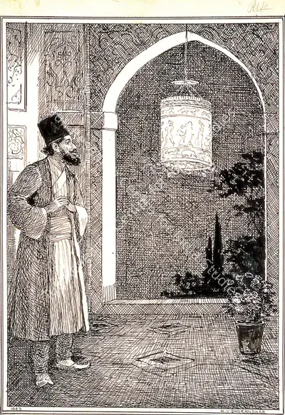 Dhurandhar, M.V. (Artist). Omar Khayyam Series. Ink, 1943 | Drawing | FineArts | 00599428