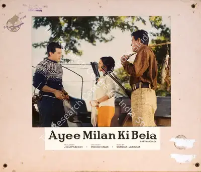 J.Om Prakash (Producer), Ayee Milan Ki Bela, 1964, Photographic Still Mounted on Lobby Card