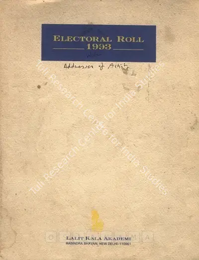 Electoral Roll, 1993, Edited Book