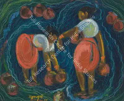 Laxman Pai (Artist), Untitled (Water Carriers), Painting